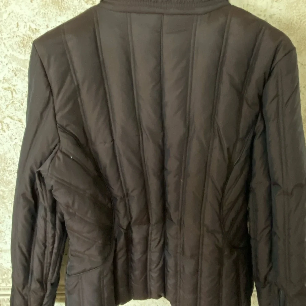Michael Kors winter jacket brown with leather trim